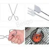 Pinze per pane in acciaio inox Manico lungo Bbq Bistecca Carne Pinze Forno Morsetti Torta Dessert Formaggio Tong Utensili da cucina BH6805 WLY