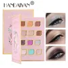 Handaiyan New 12 Colors Eyeshadow Palette with Mirror Rich Vivid Color Glowing Highlighters Glitter Matte Shades Makeup Powder Eye Shadow