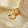 Hoop & Huggie French Style Marka Jewelry Geometric Prism 18k Gold Plated Stainless Steel Stud EarringsHoop