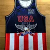 Nikivip Custom Derrick Rose # 25 USA Flag Edition Basketball Jersey Imprimé Bleu Taille S-4XL N'importe quel nom et numéro Maillots de qualité supérieure