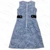 Fashion Denim Dresses Summer Sleeveless Dress Classic Flora Embroidery Ladies Dress 3 Sizes Girls Skirts Apparel