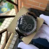 Orologio da uomo Data Mese Settimana Movimento meccanico a carica automatica Superficie in vetro Cinturino in pelle Cassa in acciaio inossidabile Superficie quadrante in ceramica Diametro 42