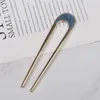 Moda Metalowe Włosy Pałeczki Dla Kobiet Shell Hair Clip Pins Minimalist U Kształt Dziewczyny Spinki do włosów Maker Biżuteria głowy