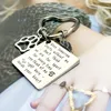 Chave de chaves de chaves de chaves de chaves para mulheres amantes de letra amantes de letra prateada keyring pingente de cães de asa inoxidável pingente de alta qualidade llaveroskeychain