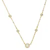 Kedjor Fashion 925 Sterling Silve -halsband med naturlig rund vit opal charm stenlagda lyxkvinnor för bröllopspresentchains Godl22