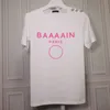 23SSメンズTシャツバルマンレディネナーシャツ夏のカジュアルバマンシャツ女性ゆるいティーと手紙プリント半袖ラグジュアリーマン女性シャツ