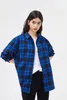 Spring Autumn Tops Women Plaid Shirts Loose Oversize Blouses Casual Flannel Female Top Long Sleeve Men shirts Blusas 220407