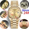 montre de luxe pour femme Waterproo iced Watch 36mm Mécanique automatique Inoxydable Président Noble ruby Mens Montres Classique long diamant Montres-bracelets