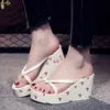 2020 Fashion Large Size High Heels 8Cm Women Slippers Bow Beach Shoes Holiday High Quality Brand Slippers Girl J220716