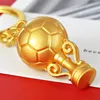 Anahtarlık 2 adet narin futbol anahtar zincirleri dekoratif futbol yüzük sahipleri (altın)