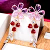 Dangle żyrandol Lady Flower Codzienne kolczyki dla kobiet Wedding Cubic Zircon Dubai Bridal Costume Jewelry Summer Partydangle