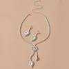 Elegante bruiloft Bruidsjuwelenset Women Crystal Watrop ketting oorbel sets cadeau voor liefde vriendin hoge kwaliteit