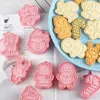 Stampi da forno 8 pezzi / set Taglierina per biscotti di Natale Stampo per biscotti Set di fondente 3D Strumenti di decorazione per pressatura in plasticaCottura