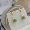 Natuurlijke Hetian Jade Ring Vrouwen Temperament Hoogwaardige Luxe Studs Mosquito Coil Oor Clips Vrouwelijke Fijne Parel Sieraden