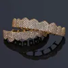 Hip Hop Gold Teeth Grillz Set Top Bottom Tooth Grills Dental Mouth Punk Teeth Caps Party Jewelry