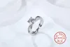 Anillos de boda Anillo de moissanita de plata esterlina Joyería de compromiso de moda para mujer Clásico Cuatro promesas para mujeresAnillos de bodaBoda