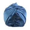 Fashion Cross Satin Bonnet Double Layer Beanie Cap Femme Sleep Cap Women Shower Caps Beauty Makeup Hat Nightcap