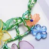 Chokers Colorful Acrylic Flower Glass Beaded Chains Necklaces Women Multilayer Handmade Woven Charm Statement NecklaceChokers
