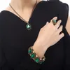 Bangle Drop No Receipt Brand Gold Color Green Crystal Stone Rhinestones Bracelet Jewelry Women Wedding Fashion 1105 Raym22