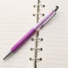 Дизайн моды Creative Crystal Pen Diamond Ballpoint Pens Stationery Ballpen Stylus 20 Colors Oily Black Refill