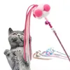 ألعاب القطط أجراس مهيئة مضحكة عصا عالية الجودة البوليستر الصوف الصوف النسيج PVC أنبوب PVC