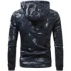 Pulls pour hommes à manches longues camouflage imprimé sweat à capuche zippé hauts veste runaway sweat à capuche militaire sweat-shirts veste en cuir L220725