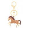 Keychains Europe And America Alloy Horse Creative Keychain Metal Zodiac Racing Decoration Couple Birthday Party GiftKeychains