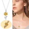 Ketten Sonnenblume Anhänger Kette Halsketten Geschenk für Frauen Kinder Kind Hochzeitstag Schmuck ModeschmuckKetten Godl22