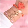 Bangle armbanden sieraden Boheemse lotus kaart van het leven oneindig hart stretch kralen mtilayer boho bedelarmband ingesteld voor vrouwen drop deliv