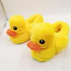 Slippers Cute Big Yellow Duck Couple Fluffy Cotton Unisex Men Winter Plush Floor Shoes Cartoon Warm Home Slides Women SandalsSlippers