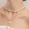 Mode Perle Collier Ras Du Cou De Mariage De Mariée Double Couche Chaîne Pendentif Colliers Bijoux Femmes Fille Cadeau