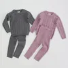 Ensembles de vêtements bébé bébé garçons filles tricot chemise de base à manches longues pantalons automne hiver enfants couleur pure garçon fille costume vêtements vêtements