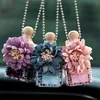 Car Perfume Bottle Pendant Refillable Essential Oil Diffuser Hanging Flower Glass Perfume Bottles Hangings Decoration Colgante De Botella De Perfume Para Coche