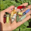 Charms Jewelry Findings Components Luminous Stone Hexagonal Column Glass Crystal Chakra Healing Pendant For Necklace Dhyzg