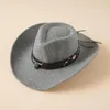 Berets Western Cowboy Hat Roll Up Brim Sombrero Caps rétro ressentit des accessoires de fête de jazz mexicain 1863262