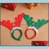 Décorations De Noël Fournitures De Fête Festive Maison Jardin Antler Bandes De Cheveux Rouge Non Tissé Bandeau Dhsnm