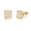 Stud 2022 Hiphop D Color VVS1 Moissanite Earrings For Women Men 925 Sterling Silver Geometric Square Birthday Gift