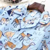 Cute white bear 100% brushed cotton men pajama sets Autumn Casual fashion animal sleepwear men homewear sexy pijamas mujer 220720