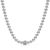 925 New Sterling Silver Necklace Rose & Silver Beads & Pave Crystal Sliding Necklace For Women Wedding Gift Diy Europe Jewelry322e