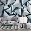 Fondos de pantalla Custom Wall Cloth Painting Abstract 3D Geometric Triangle Pattern Living Room TV Fondo Decoración Papel De ParedWallpap