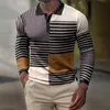 Heren PoloS Turn Down Collar Casual Men Shirt Polyester Anti-Pilling Business Long Sleeve Half Cardigan Top voor kantoor/arbeiders