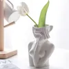 Vases Innovative Ceramic Flower Vase Art Woman Body Shape Succulent Plant Pot Cabin Decor Tabletop Shelf Showpiece For Living Room9103491