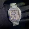 20232023 Mosang Stone Diamond Watch -aanpassing kan de TT van Mens Automatic Mechanical Movement waterdichte horlogphtj passeren