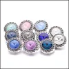 Clasps Hooks Jewelry Findings Components Round Crystal Snap Button Rhinestone 18Mm Metal Snaps Buttons Diy Necklace Bracelet Jewelery Drop