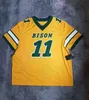 Maillot de football Bison Carson Wentz personnalisé pour hommes # 11 hommes femmes jeunes ajouter n'importe quel numéro de nom Xs5xl