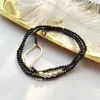 Chains Lii Ji Black Spinel Freshwater Pearl 925 Sterling Silver 18K Plated Geometric Circle Long Delicate Necklace 65cm Natural StoneChains