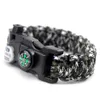 20 In 1 SOS LED multi -functie Rotsbescherming Waterdichte overleving Paracord Bracelet 4mm Emergency camping Wandelgereedschap Outdoor EHBO -kits Camouflage