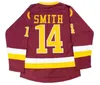 C2604 A3740 Bel-Air Academy 14 Will Smith Film Hockey cousu Jersey 100% Broderie Hommes Femmes Jeunesse Hockey rouge Maillots