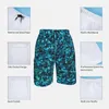 Men's Shorts Sequins Artwork Board Blue Sparkling Print Pattern Short Pants Men Customs Plus Size Swimming Trunks Gift Idea