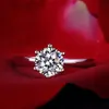 Klasyczne pierścionki ślubne dla kobiet na zawsze proste sześć pazurów cyrkonia sześcienne 3 kolor mody pierścionki prezentowe zaręczynowe biżuteria